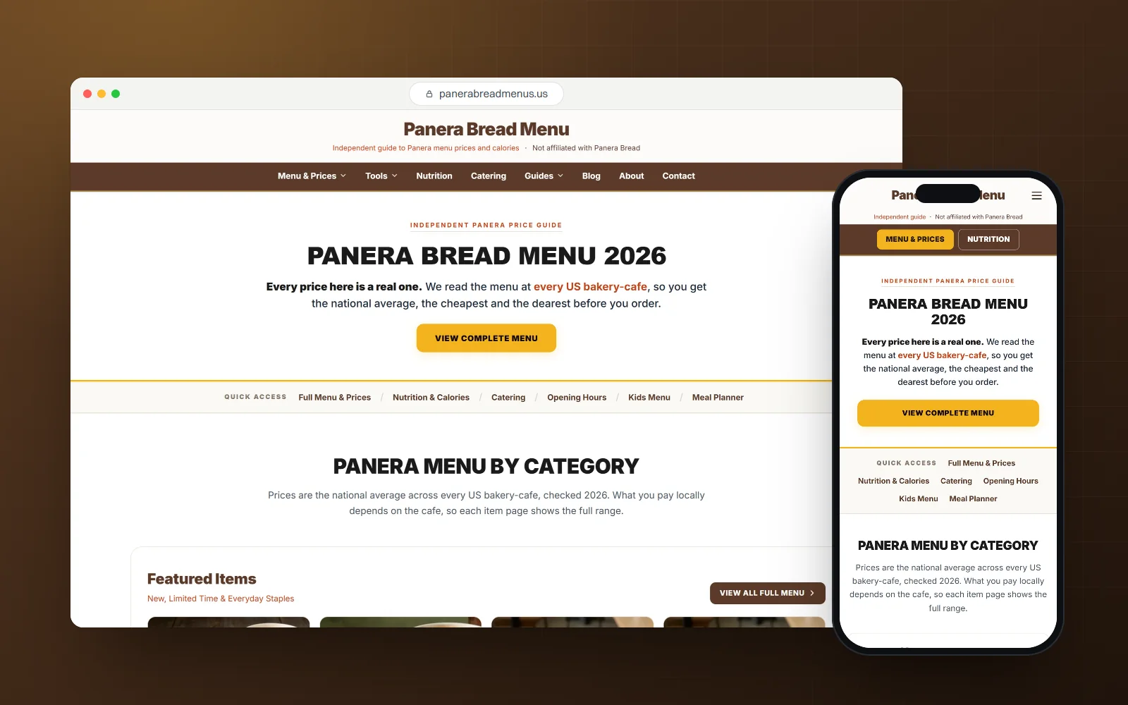 Panera Bread Menu Guide, content site by GrowAndRank