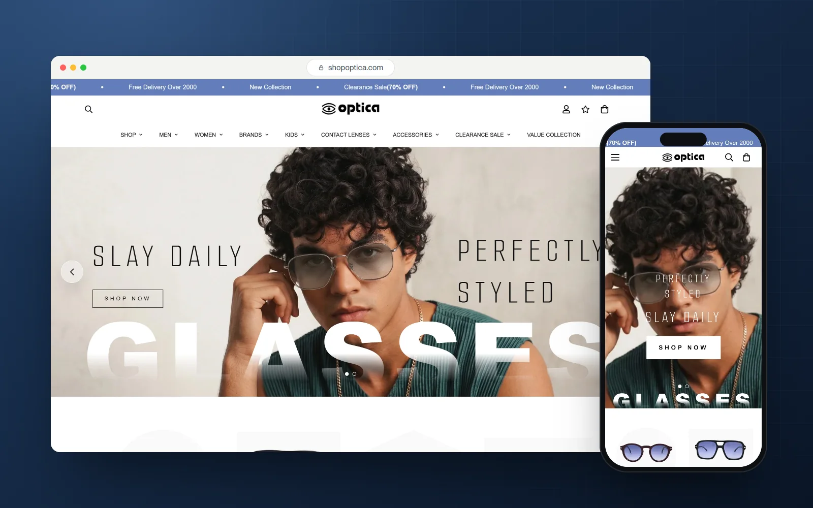 Optica, shopify store by GrowAndRank
